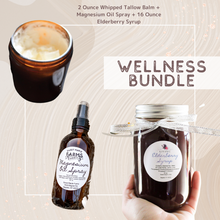 Load image into Gallery viewer, Wellness Bundle - Whipped Tallow Balm + Magnesium Oil Spray + Elderberry Syrup