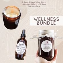 Load image into Gallery viewer, Wellness Bundle - Whipped Tallow Balm + Magnesium Oil Spray + Elderberry Syrup
